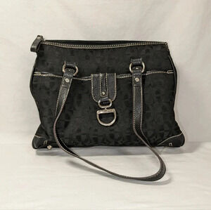 Etienne Aigner black signature canvas shoulder bag